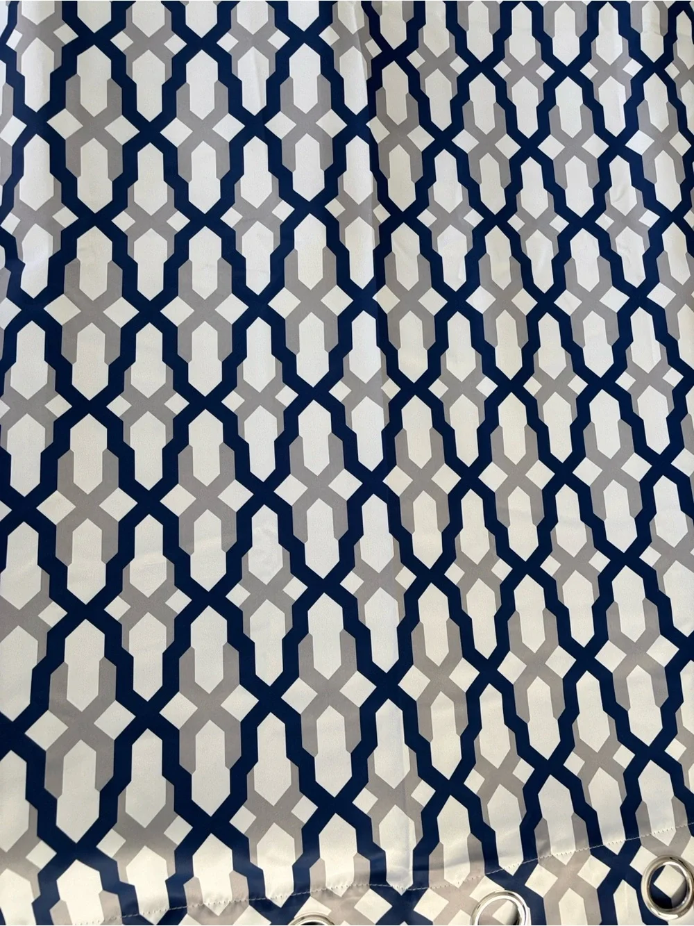 Set of two panels Navy Geometric Grommet Curtain Panel - more available